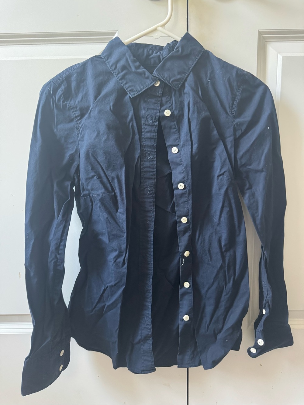J. Crew haberdashery button down long sleeve blouse xs navy